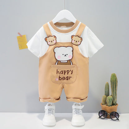 Baby Summer Cartoon Short-sleeved Overalls