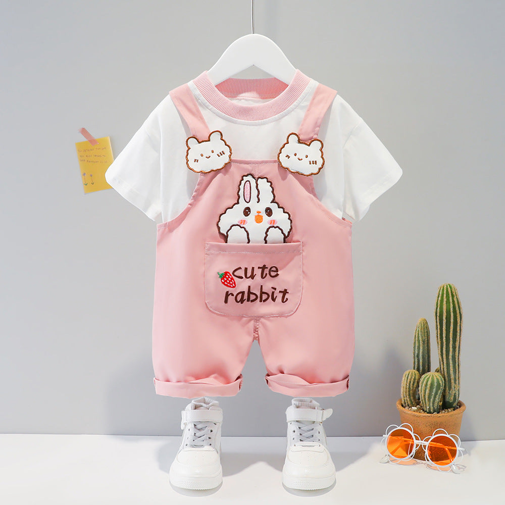 Baby Summer Cartoon Short-sleeved Overalls