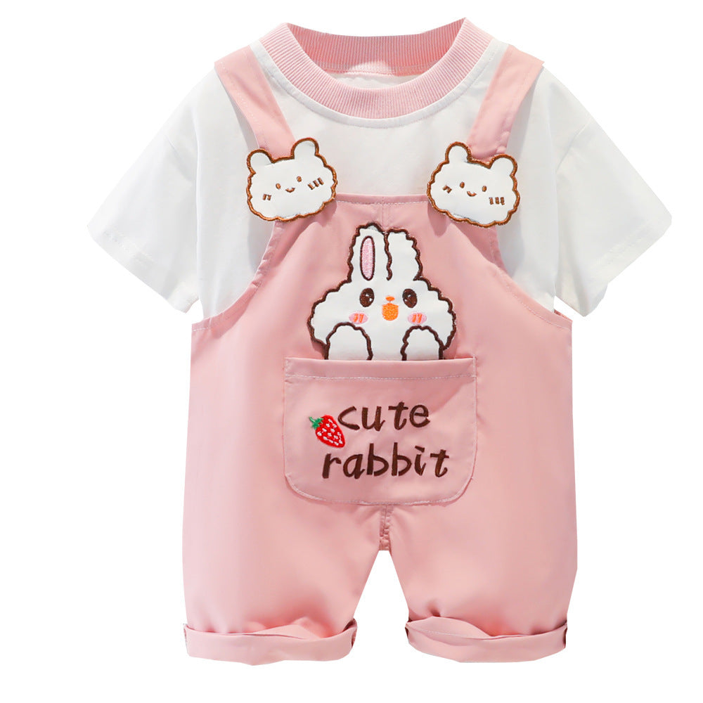 Baby Summer Cartoon Short-sleeved Overalls